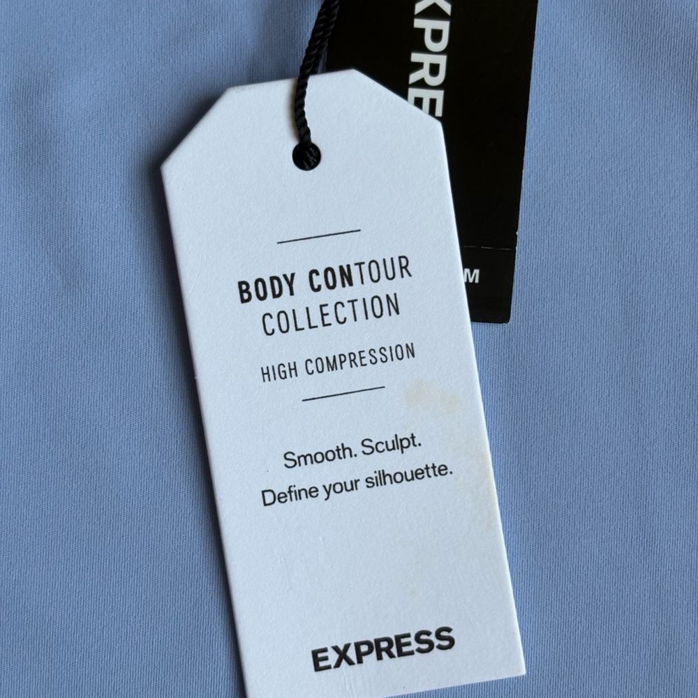 NWT Express Body Contour Collection Short Sleeve Top Blue Size XS - Picture 2 of 4